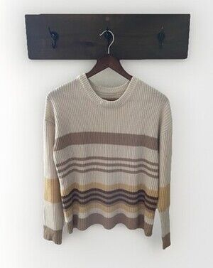 Striped Knitted Pullover Sweater Women’s Medium